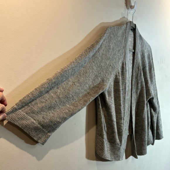 EILEEN FISHER Sz L Loose Knit Open Front Wide Kimono Raglan Sleeve Cardigan - Picture 3 of 7